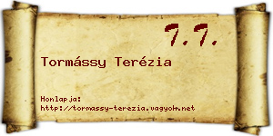 Tormássy Terézia névjegykártya