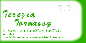 terezia tormassy business card
